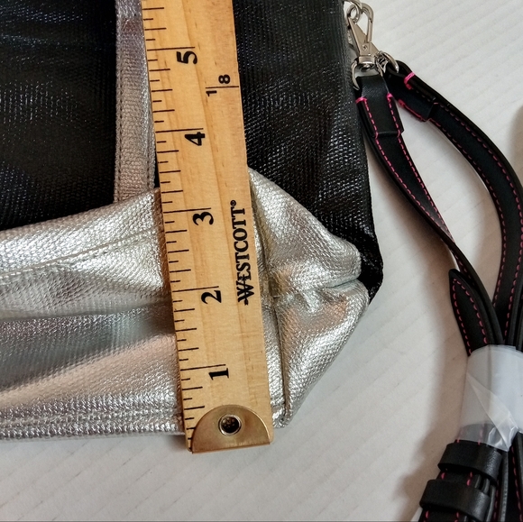 Victoria Secret Small Black and Silver Tote Bag With Strap - Picture 5 of 10